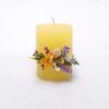 Κερί κίτρινο με λουλούδια