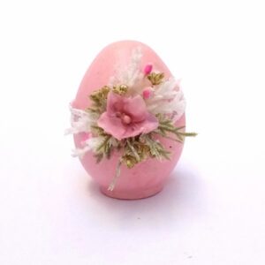 Διακοσμητικό αυγό ροζ με λουλούδια